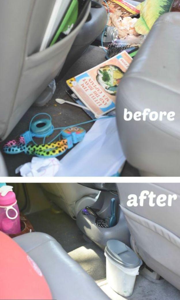 $1 Car Trash Can, a clever dollar store organizing idea and a simple project using items from the dollar store