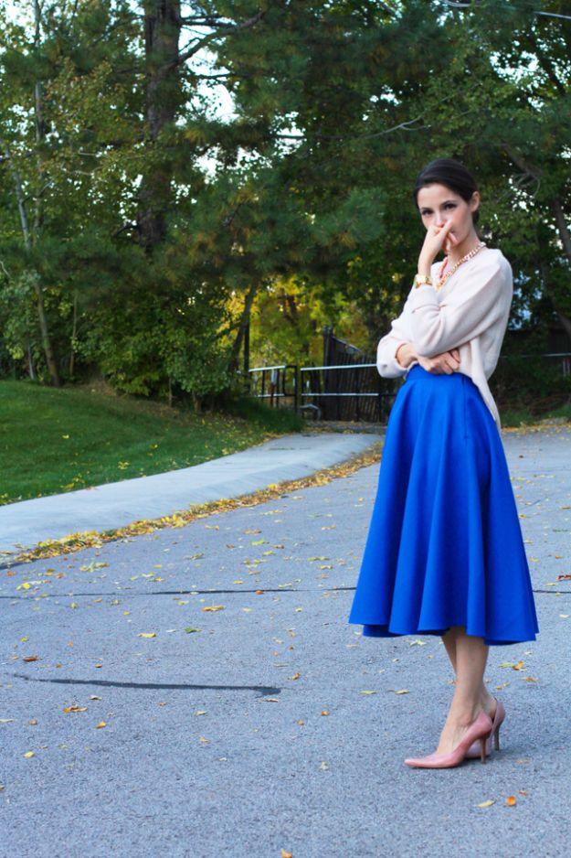 DIY Midi Circle Skirt, flexible enough to resize for a better shape and an outfit that finally feels like your own