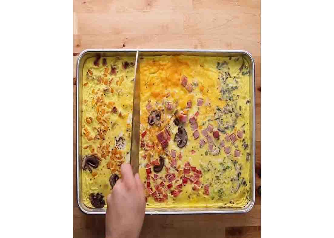 Storing the the sheet pan eggs