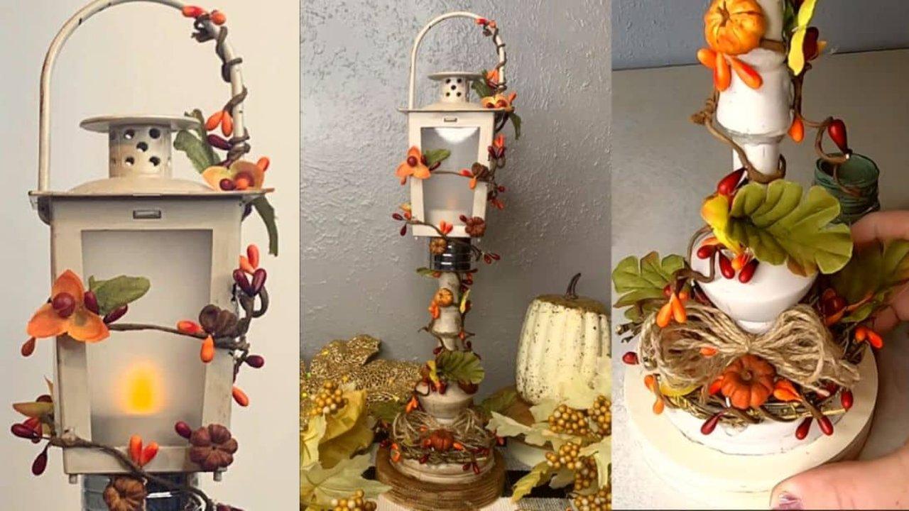 Dollar Tree Fall Lantern DIY