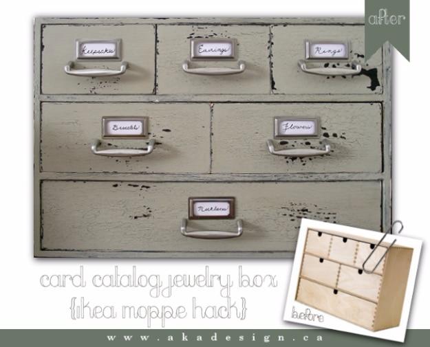 Card Catalog Jewelry Box, forgiving enough for a first attempt and a clever way to reuse scraps you already have