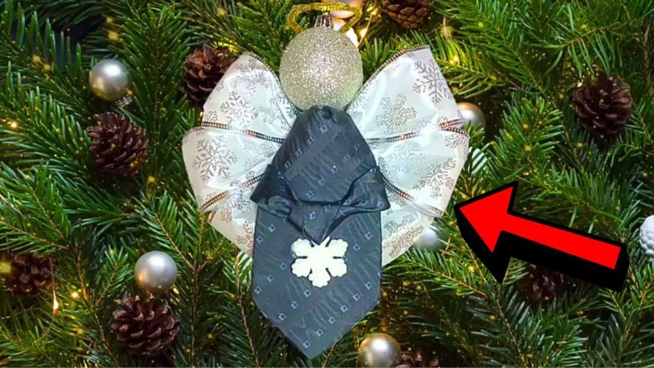 How to Upcycle a Necktie Into a DIY Angel Ornament