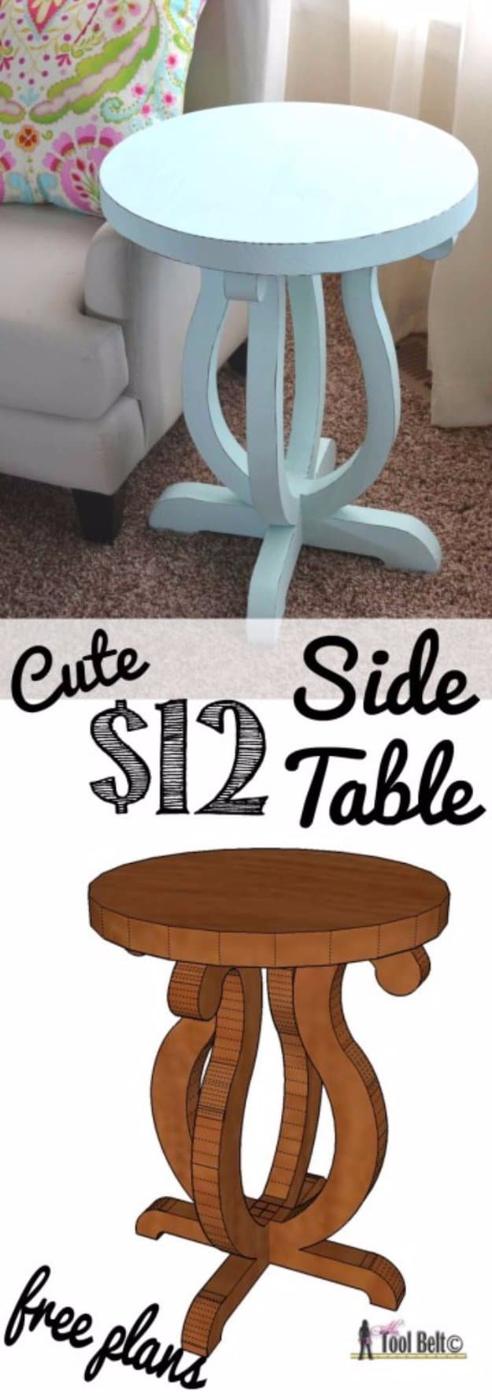 Curvy Side Table, a diy end table build, easy enough for a beginner to follow and an idea worth saving for later