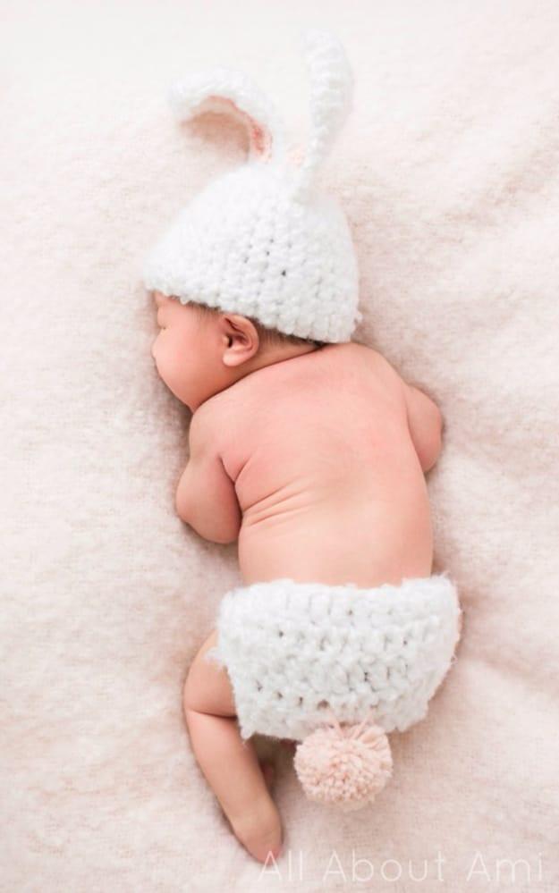 Fuzzy Baby Bunny Outfit, a DIY baby gift, a handmade gift that actually gets used and a nice change of pace
