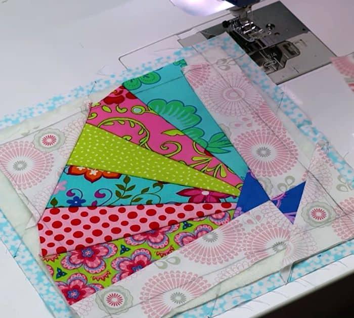 Quilt-As-You-Go Quirky Fan Block Project
