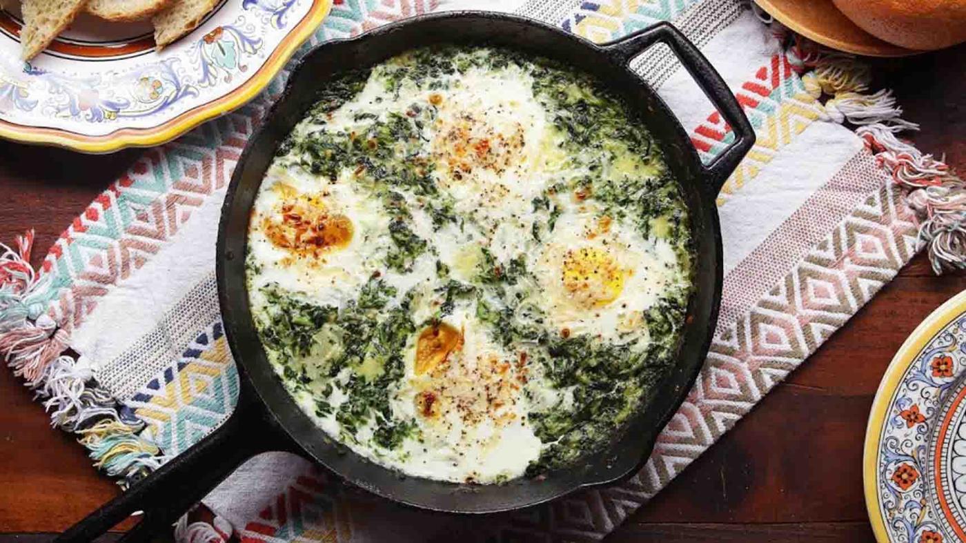 Creamy One-Pot Spinach Egg Breakfast
