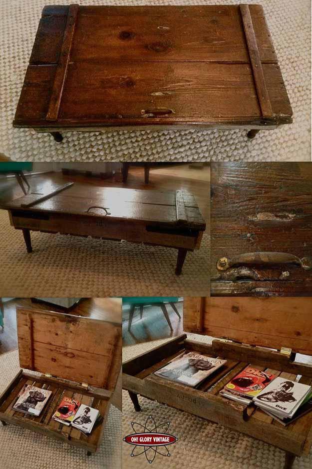 Easy DIY Furniture Projects | Upcycling Ideas with Repurposed Wood | DIY Coffee Table with Storage | DIY Projects and Crafts by Sueeye #coffeetables #diyfurniture