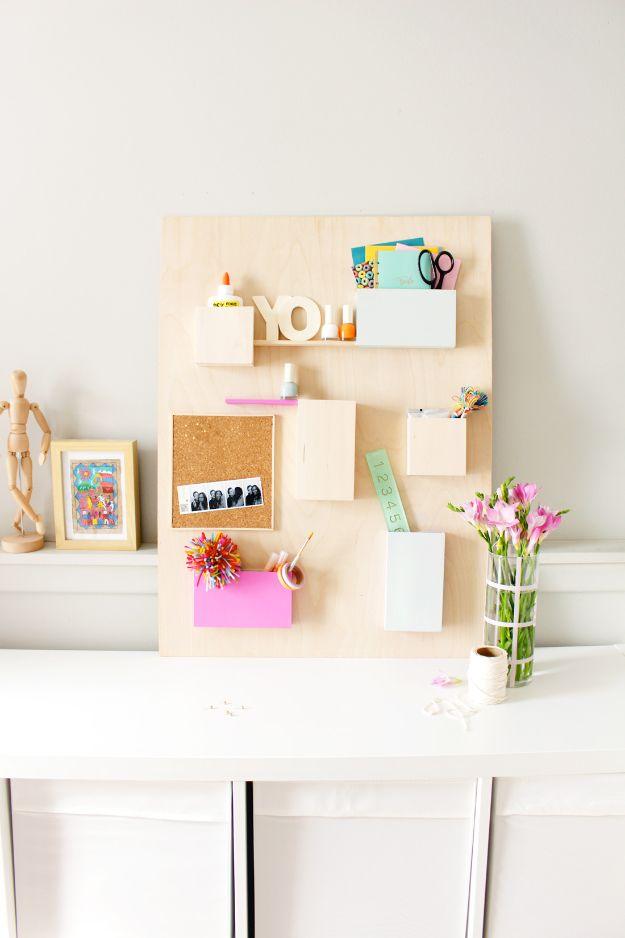 DIY Office Furniture - Anthropologie Wall Organizer Hack - Do It Yourself Home Office Furniture Ideas - Desk Projects, Thrift Store Makeovers, Chairs, Office File Cabinets and Orga