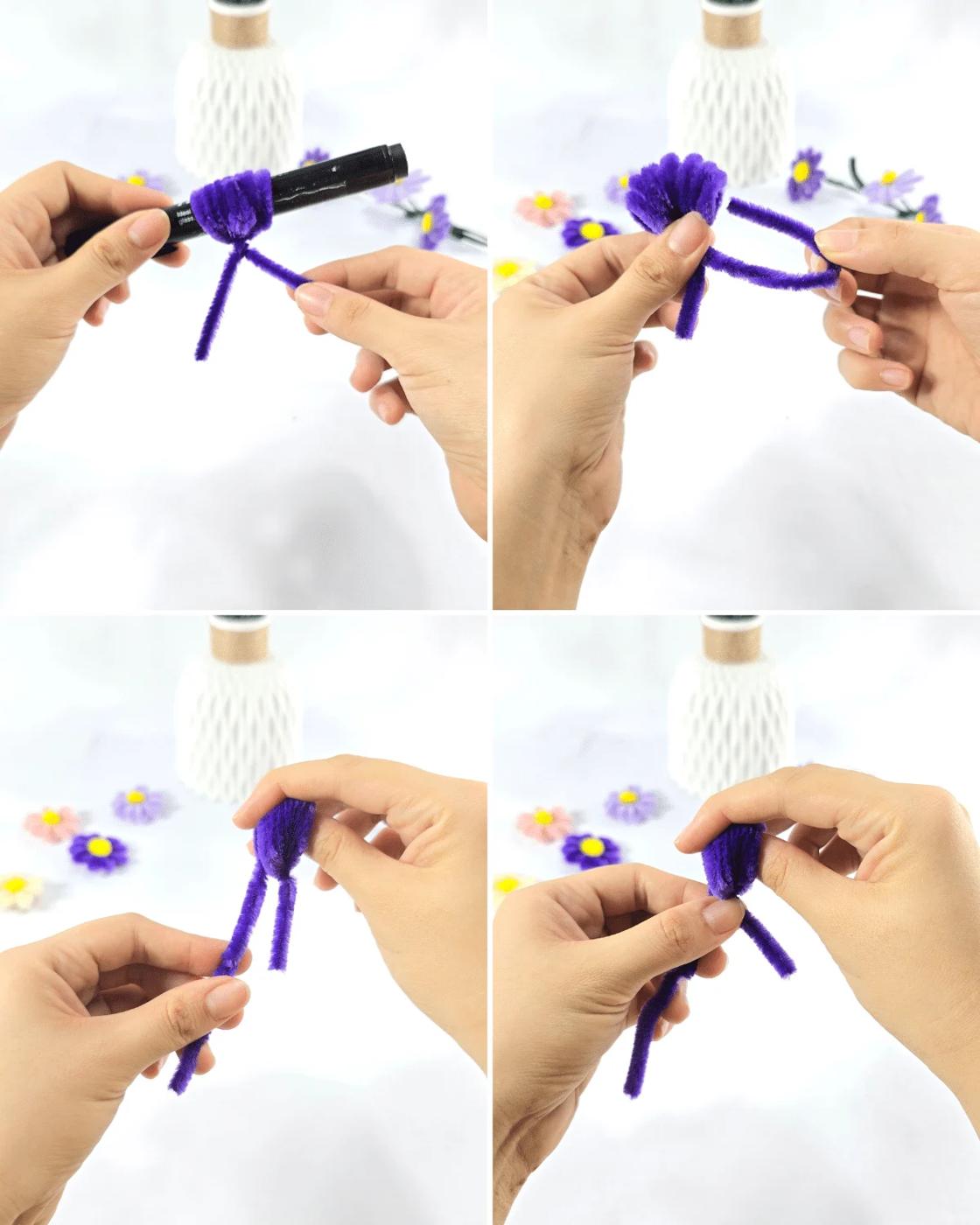 Pipe Cleaner Flowers Daisies — step-by-step pipe cleaner flowers tutorial