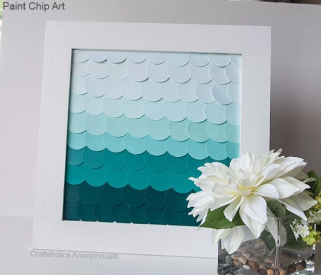 Paint Chip Art With Ombre, easy to customize with paint or stain already on hand and a keepsake worth handing down for years