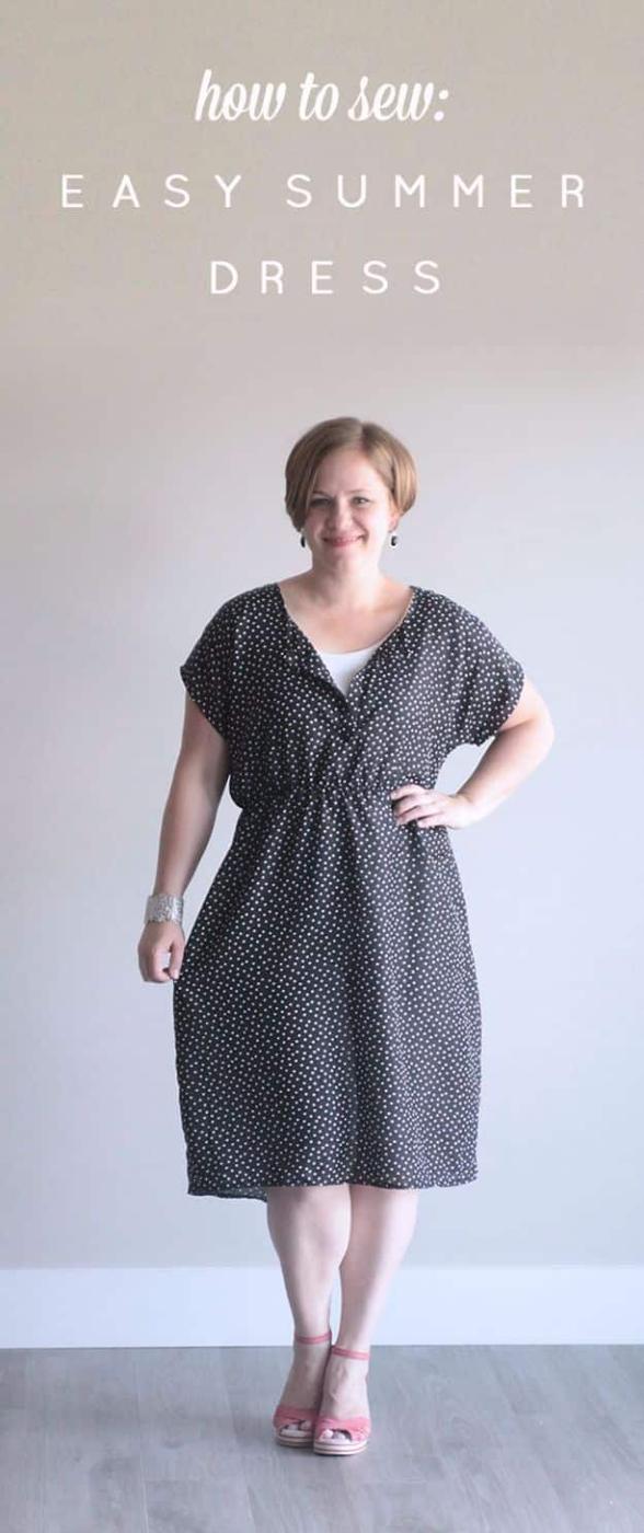 DIY Dresses to Sew for Summer - Tee Dress In A Woven Simple Summer Sew - Best Free Patterns For Dress Ideas - Easy and Cheap Clothes to Make for Women and Teens - Step by Step Sewi