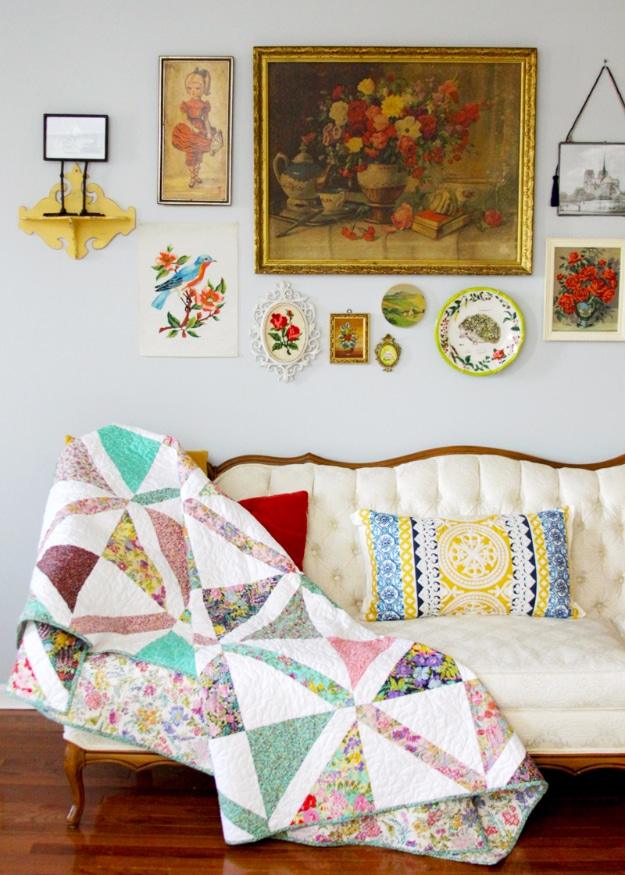 Colorful Crosshatch Quilt, a thoughtful handmade gift, budget friendly using stuff already sitting in a bin