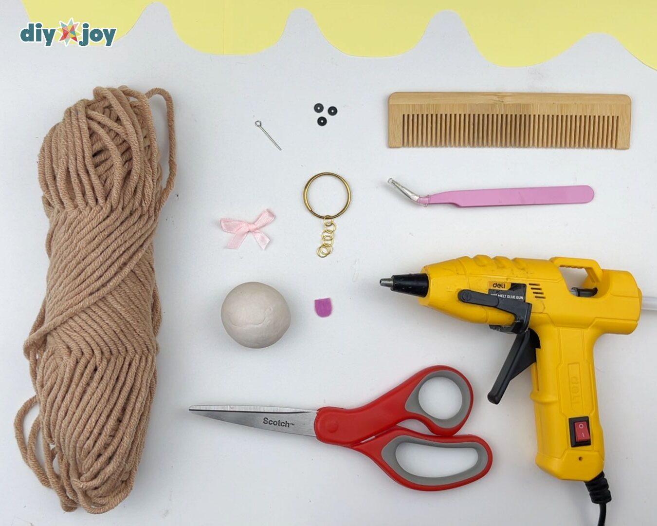 Yarn Dog Keychain — glue the details