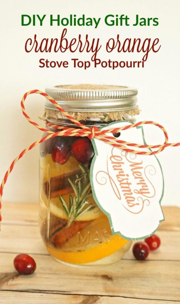 Cranberry Orange Stove Top Potpourri, a pretty handmade touch for winter entertaining and a favorite pick from this roundup