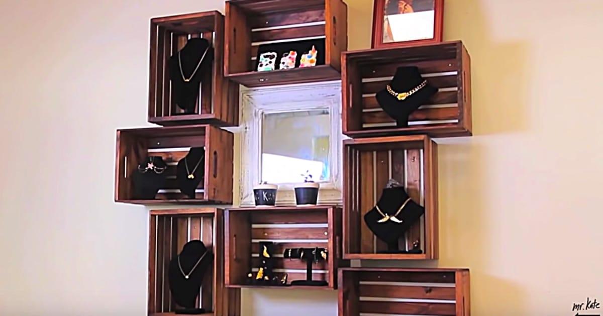 Learn How To Make A Wood Crate Shelving Unit