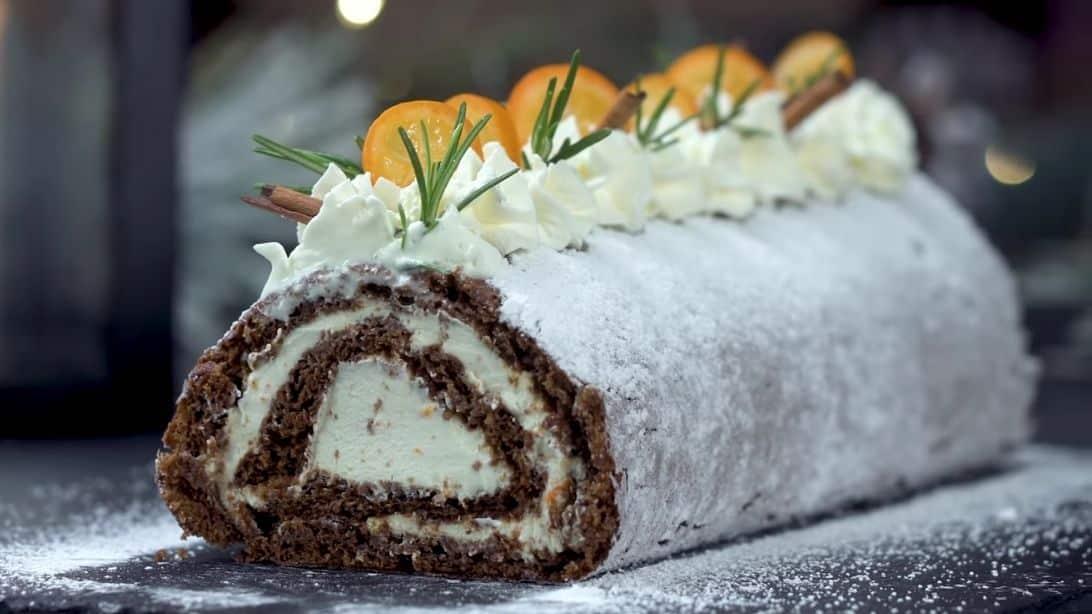 Christmas Gingerbread Yule Log