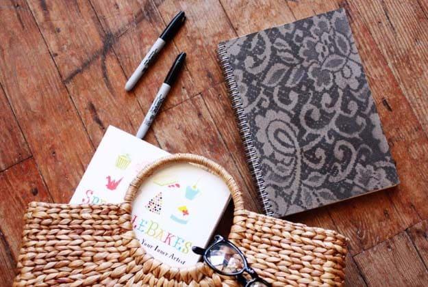 Patterned Notebook, quick enough to finish before nap time and a look that photographs beautifully once finished
