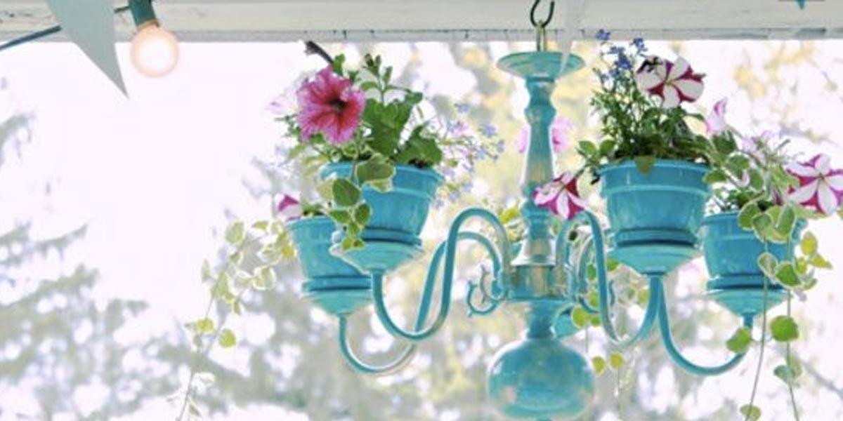 Outdoor Chandelier Planter, a creative DIY chandelier worth making for the home and an idea worth saving for later