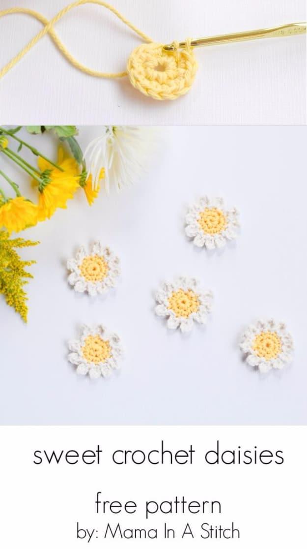 Sweet Daisies Crochet Pattern, a handmade stitch project, budget friendly using stuff already sitting in a bin