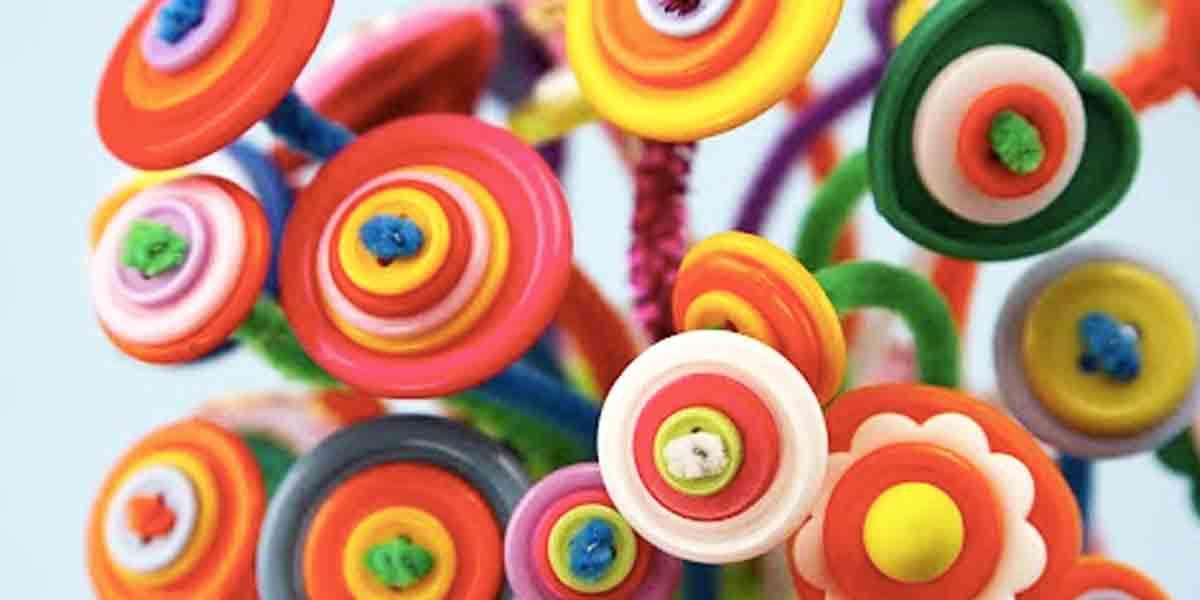 Button and Pipe Cleaner Bouquet