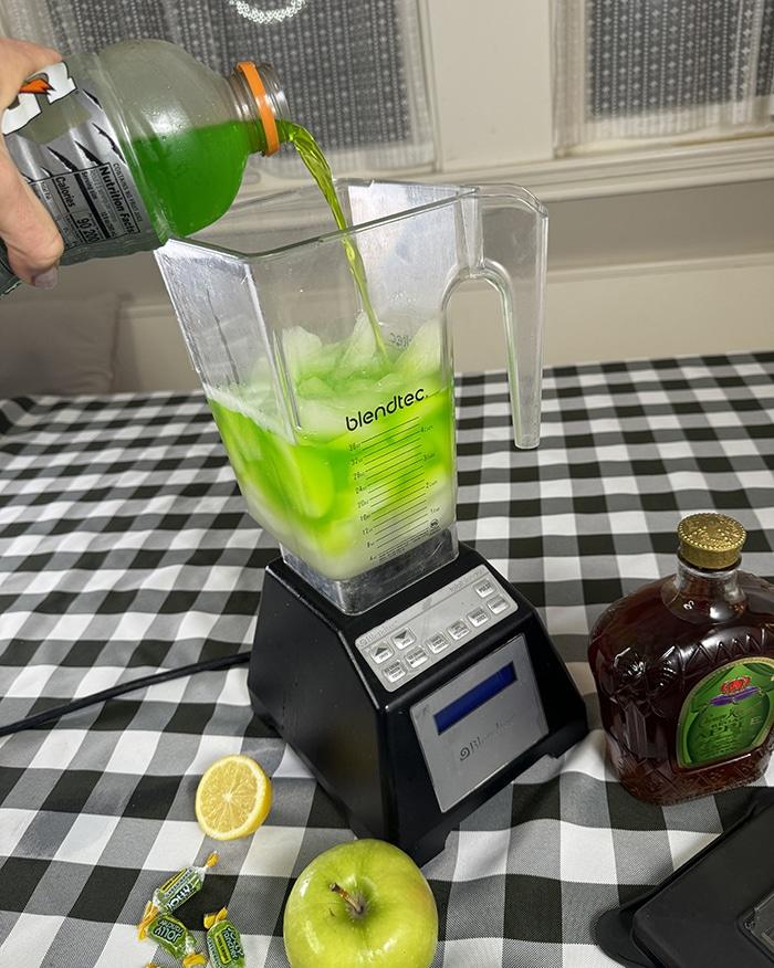 Crown Royal Apple Rancher Slushie — add gatora de to acoktail for hydration