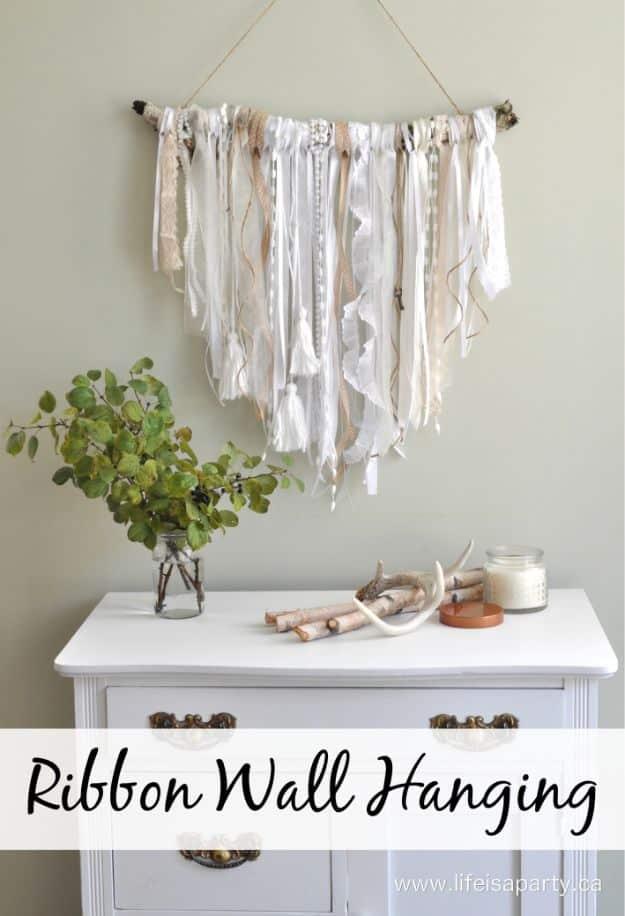 Ribbon Wall Hanging, a boho textile accent, fast enough to squeeze into a lunch break and a statement worth the extra effort
