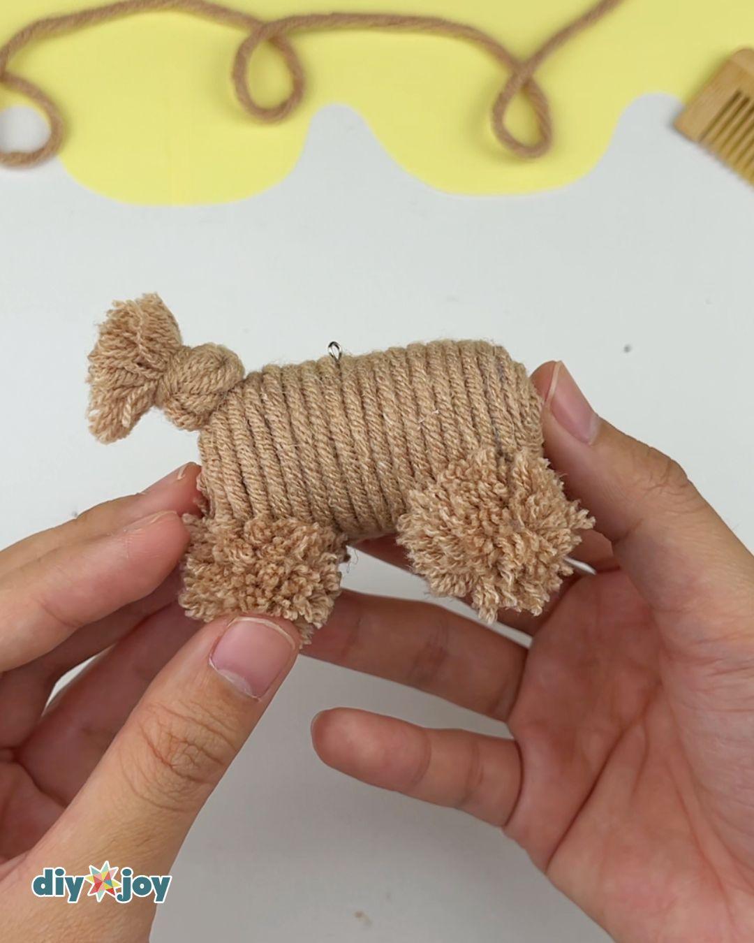 Yarn Dog Keychain — glue the tail