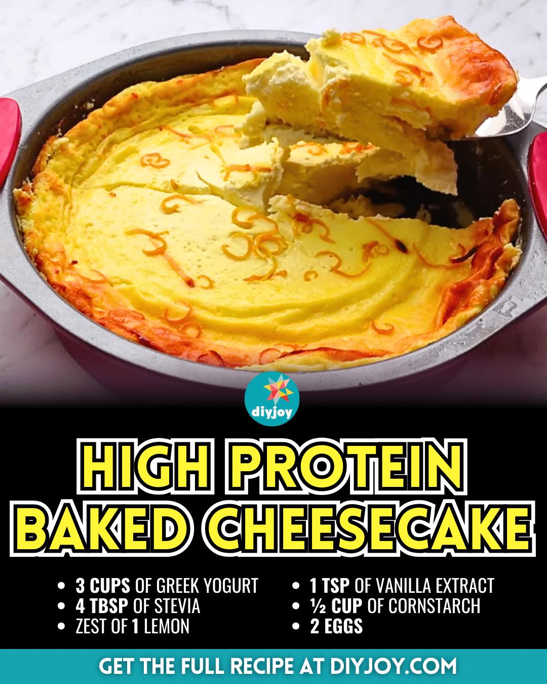 6-Ingredient High Protein Baked Cheesecake Recipe