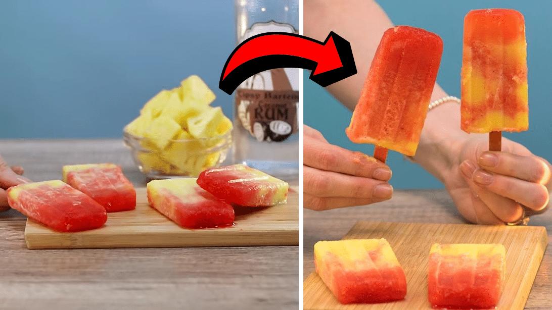 Easy Tropical Sunrise Rum Popsicles Recipe