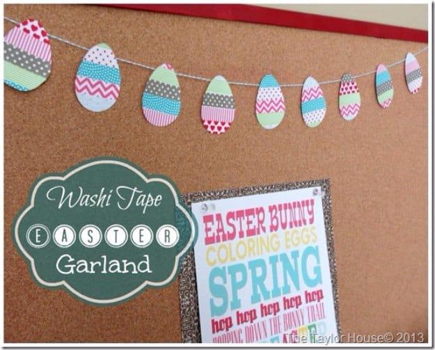Washi Tape Easter Garland, an easter decoration idea worth trying this season and worth bookmarking for your next project