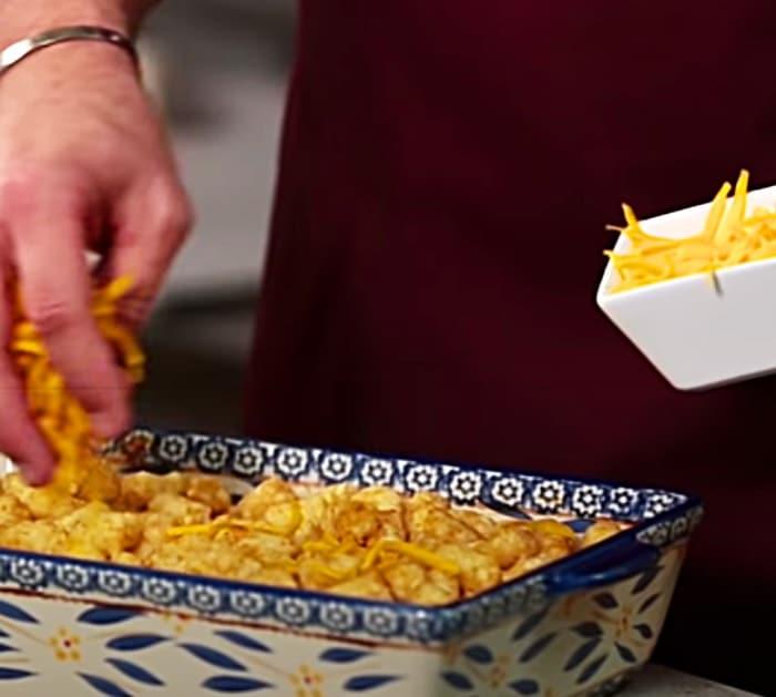Add Tater Tots To The Top Of A Sloppy Joe casserole