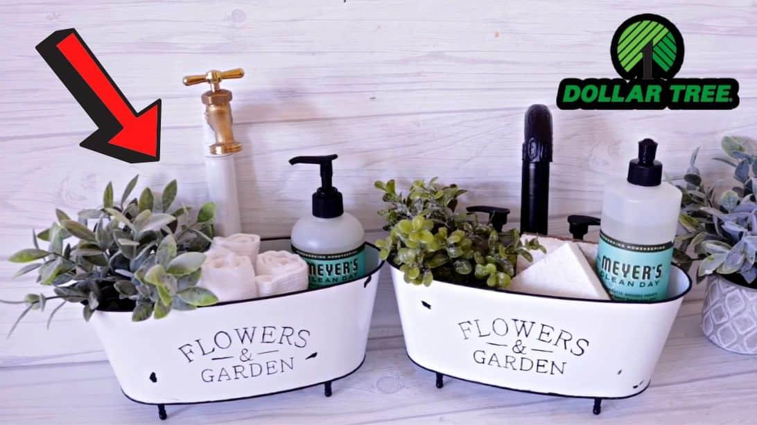 Dollar Tree DIY Farmhouse Enamel Tub Planter