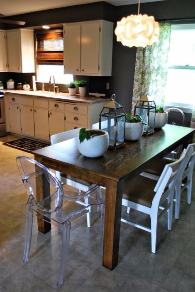 DIY Modified Modern Farmhouse Table, gentle on the budget and the clock alike and a project that earns its spot on a shelf
