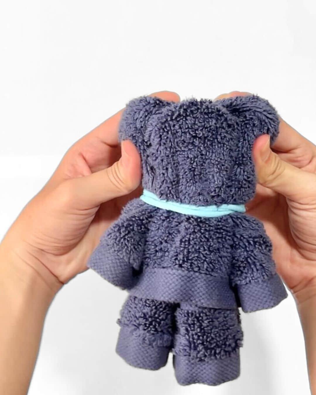 Easy Towel Teddy Bear — towel bathroom decor