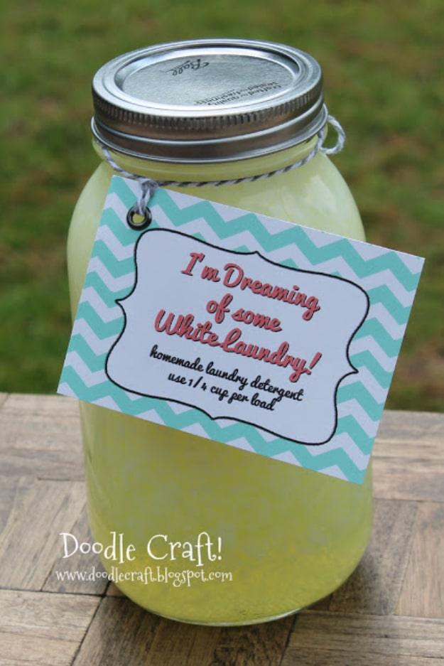 Homemade Laundry Soap, a thoughtful homemade present, cheap enough to make a whole batch for the list