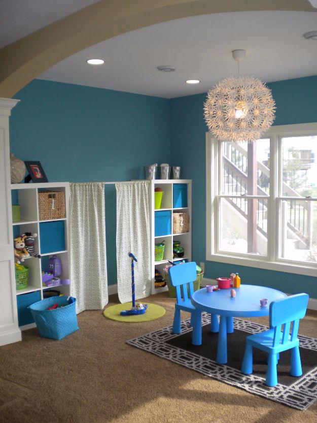 Playroom Stage Curtain, simple to scale to fit almost any space and something that looks far pricier than it was