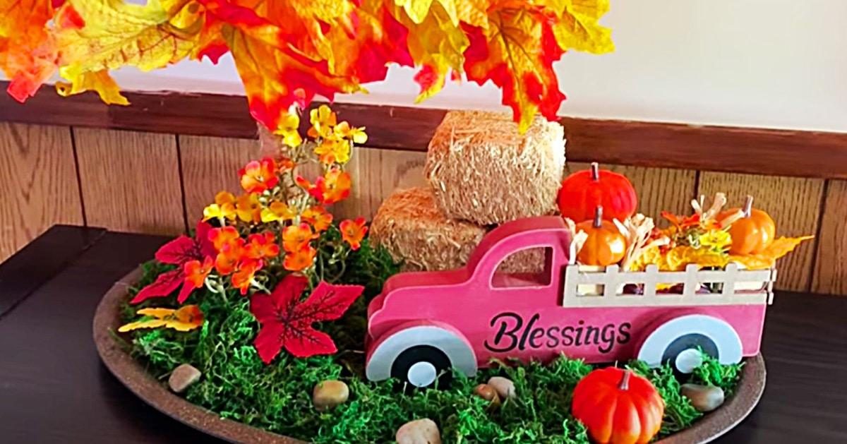 Dollar Tree Toilet Plunger Fall Tree Scene