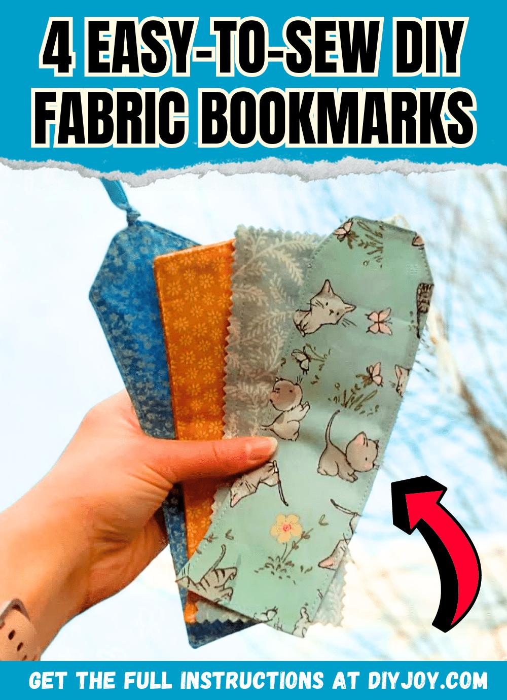 4 Easy-To-Sew DIY Fabric Bookmarks