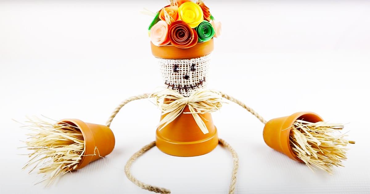 Dollar Tree DIY Scarecrow Flower Pot
