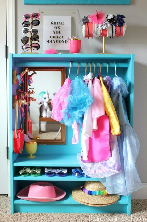 DIY Playroom Ideas and Furniture - DIY Dress Up Closet - Easy Play Room Storage, Furniture Ideas for Kids, Playtime Rugs and Activity Mats, Shelving, Toy Boxes and Wall Art - Cute