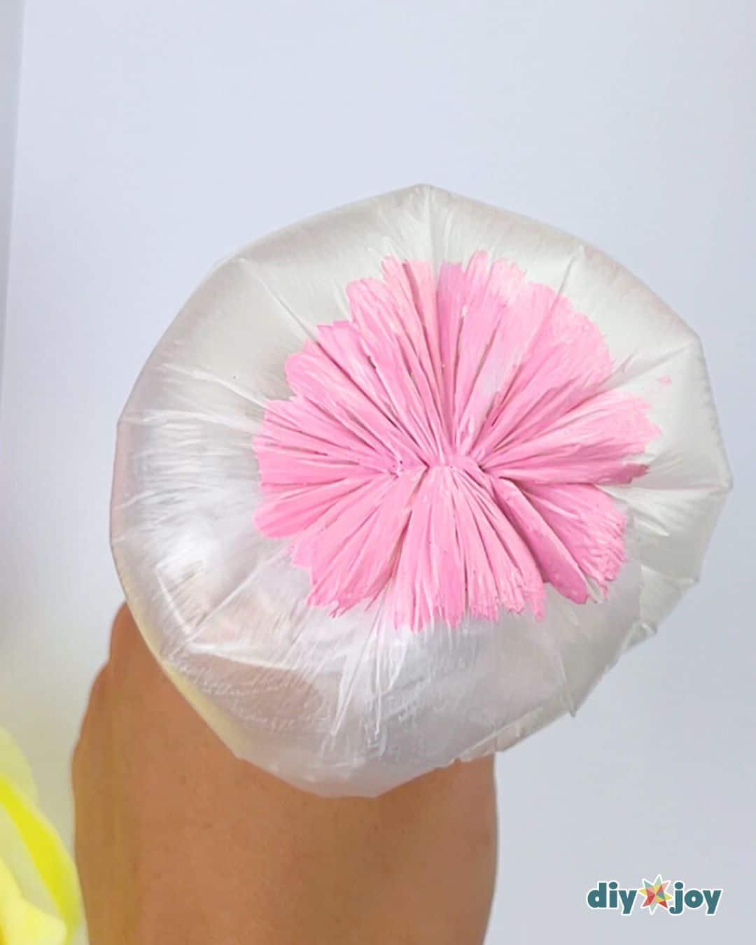 Homemade Flowers Plastic Bag — how to paint flowers with plastic