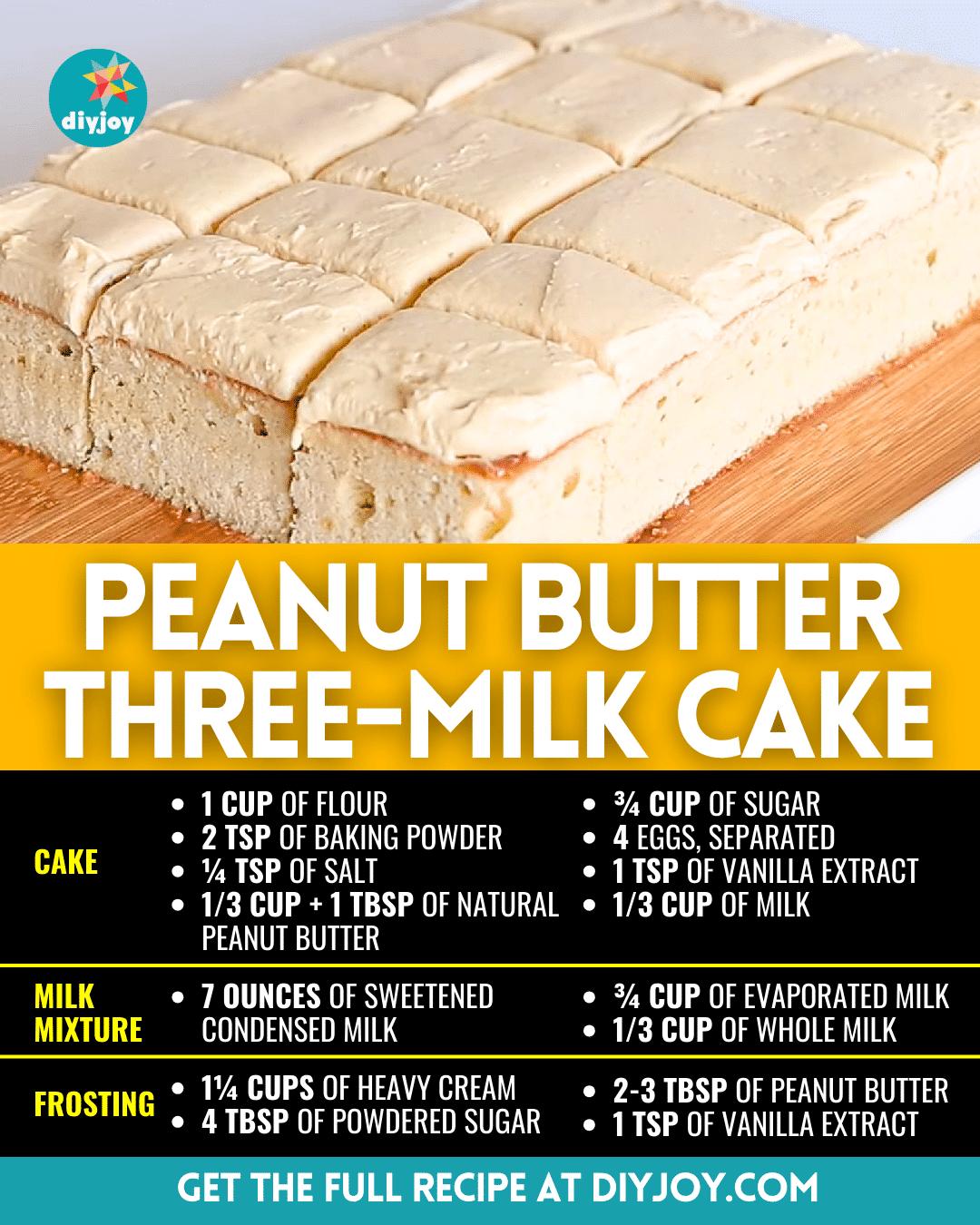 Easy Peanut Butter Three-Milk Cake Recipe