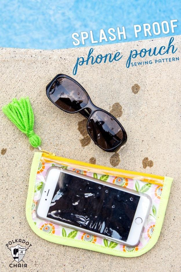 Splash Proof Phone Case, a sewing gift, no special tools required to start and a project worth showing off