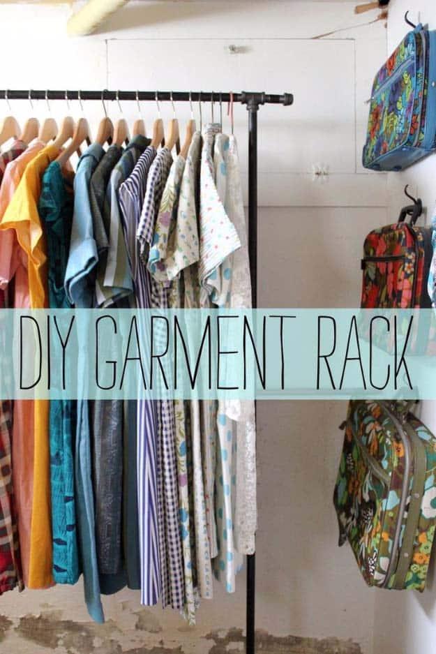 Garment Rack DIY, one of the best picks on this list and a creative way to reuse what you already have