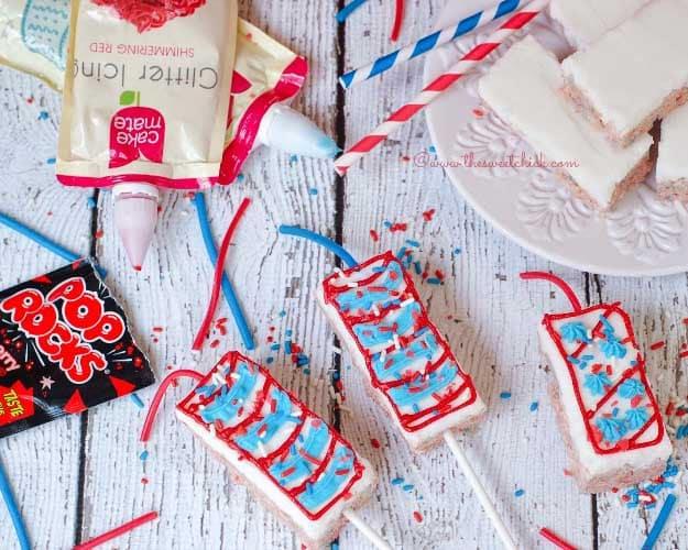 4th of July Desserts Rice Krispies Treats Recipe | DIY Projects & Crafts by Sueeye #fourthofjuly #july4th #desserts