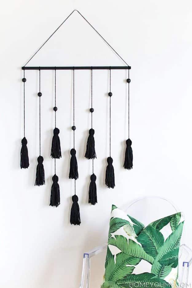 DIY Modern Tassel Wall Hanging, cheap enough to try twice if the opening round flops and a statement worth the extra effort