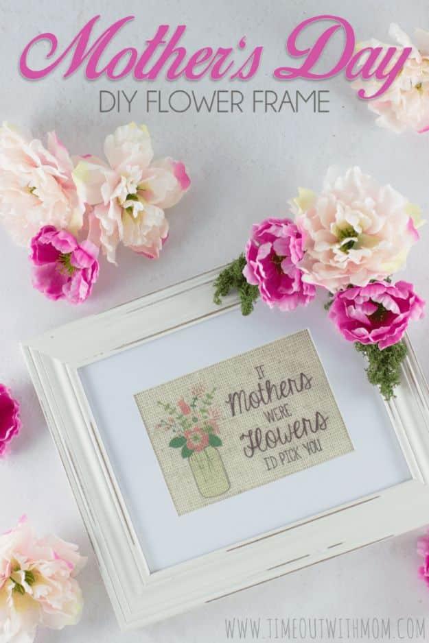 Mother's Day DIY Flower Frame, a thoughtful handmade token, easy to personalize for whoever it is going to