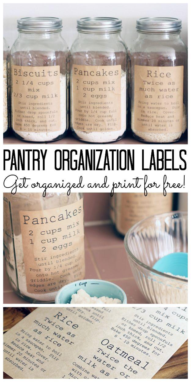 Organizing Ideas for Your Life - Pantry Organization Labels - Easy Crafts and Cool Ideas for Getting Organized - Best Ways to Get Organized - Things to Make for Being More Efficien