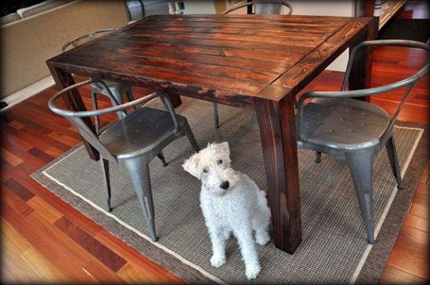 Plywood and Lumber Table, no special skills needed to pull this together and a detail guests always ask about