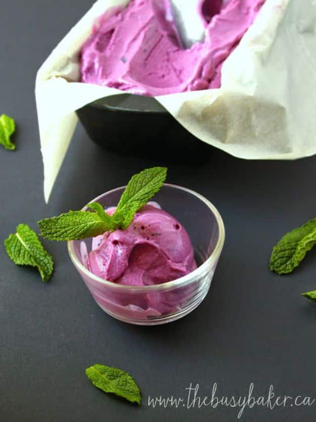 Low Sugar Dessert Recipes - Blackberry Mint Frozen Yogurt - Healthy Desserts and Ideas for Healthy Sweets Without Much Sugar - Raw Foods and Easy Clean Eating Dessert Tips, Keto Di